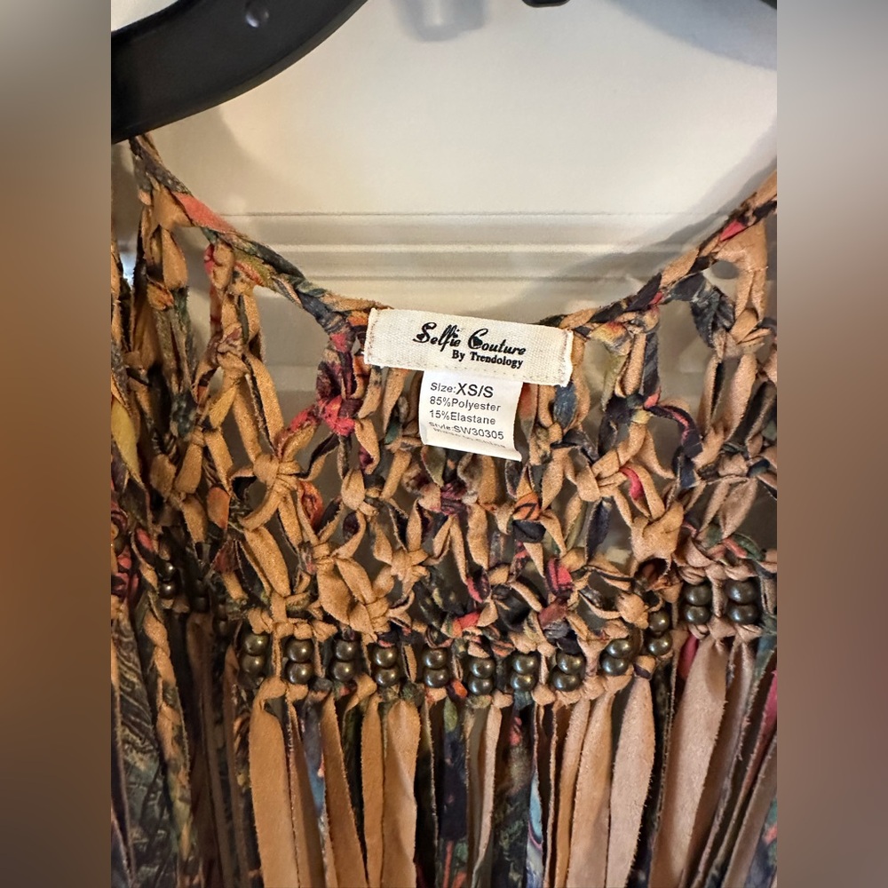 Sofie Couture Multicolor Fringe Vest - Picture 2 of 5